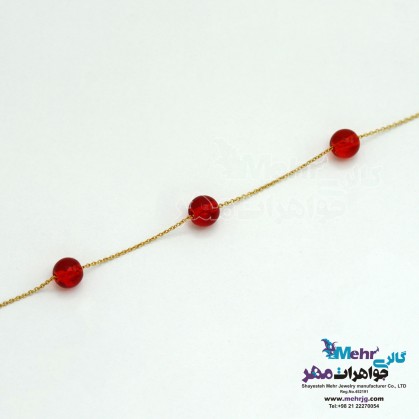 پابند طلا و مهره - طرح دانه‌های انار-MA0122